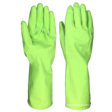 55gsm Household Cotton Sprayed Flocklined dish washing Latex Gloves